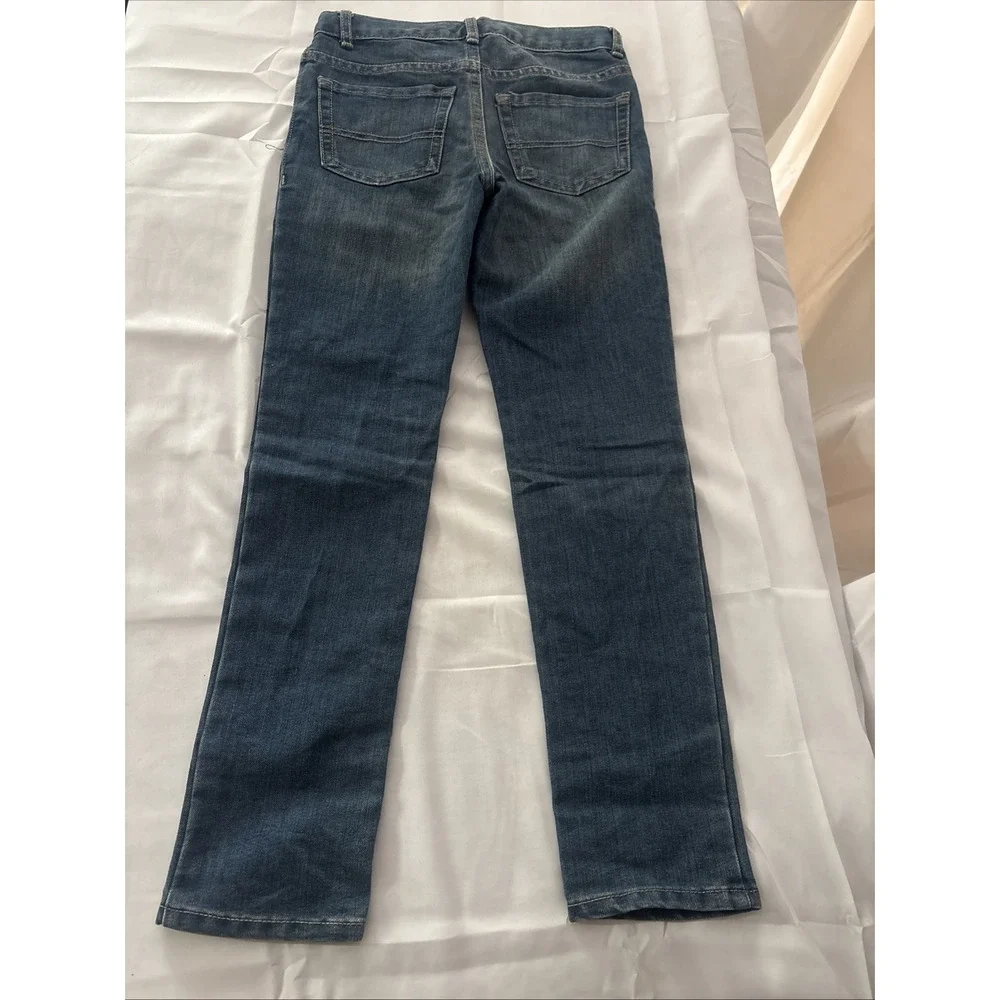 Childrens Place Girls Skinny Jeans Size 8 Adjustable Waist Dark Blue Wash